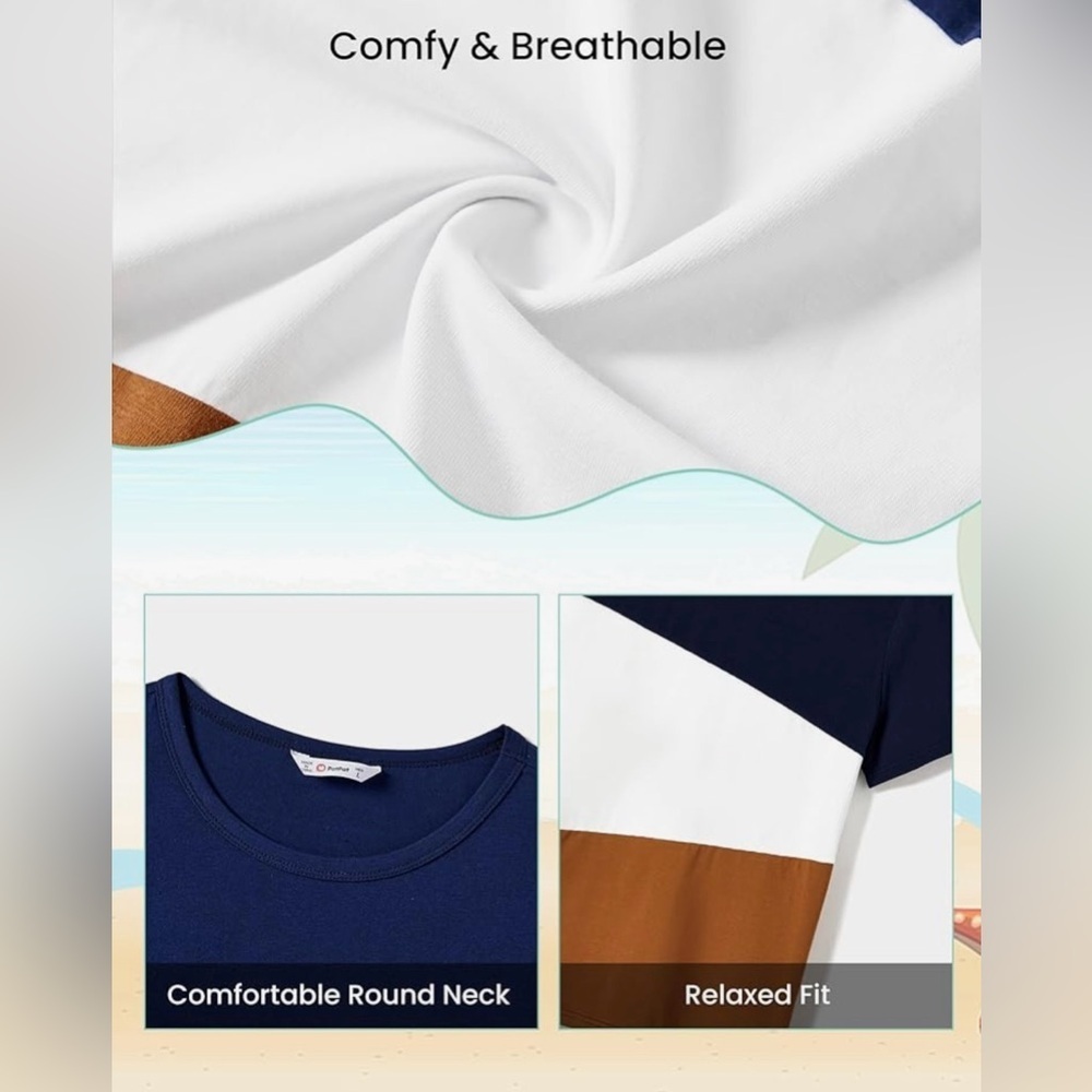 PatPat Men’s ColorBlock Short Sleeve Tee - Picture 5 of 8